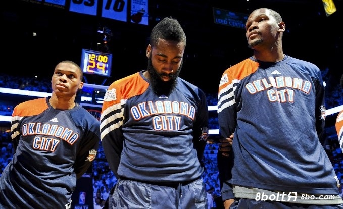 哈登：在雷霆效力的三年对我帮助很大，杜兰特威少为我树立了榜样